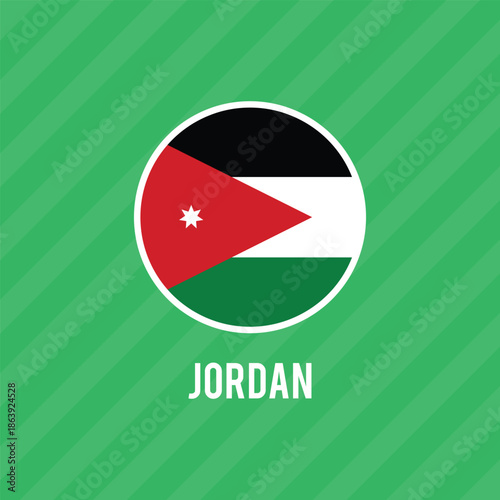 National Jordan flag. national flag on textured background. Fabric Texture. Hashemite Kingdom of Jordan. Asian country. State symbol of Jordan