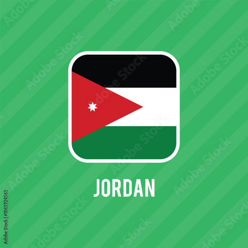 National Jordan flag. national flag on textured background. Fabric Texture. Hashemite Kingdom of Jordan. Asian country. State symbol of Jordan