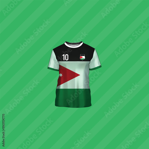 National Jordan flag. national flag on textured background. Fabric Texture. Hashemite Kingdom of Jordan. Asian country. State symbol of Jordan