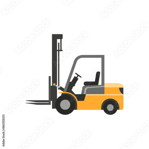 Yellow Forklift Truck Vehicle - Industrial Machinery