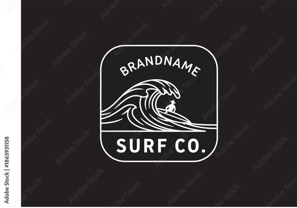 Fototapeta premium White Surf Company Logo Design Element.
