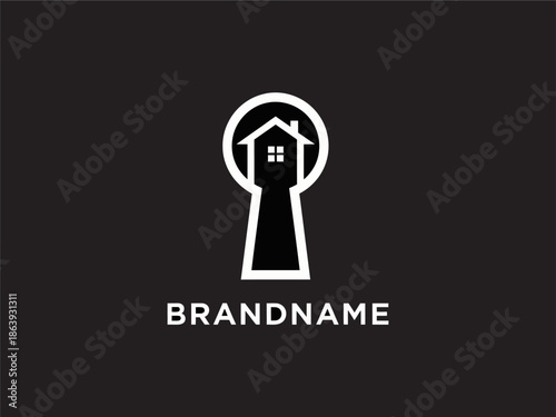 Simple Key with House Icon Design.