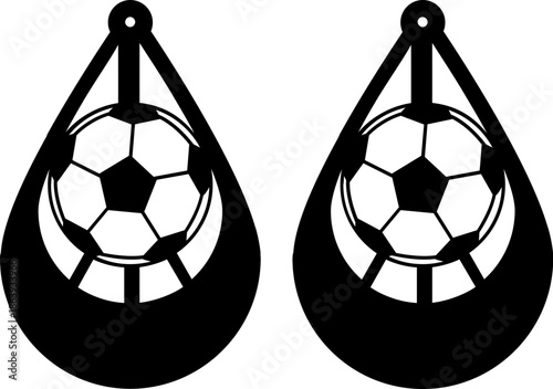 football soccer ball earrings drop earring vector cutfile for cricut 