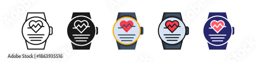 Health Tracker Multiple Style Icon Set Collection. 