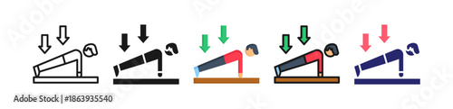 Push Up Multiple Style Icon Set Collection. 