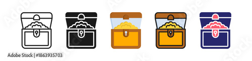Chest Multiple Style Icon Set Collection. 