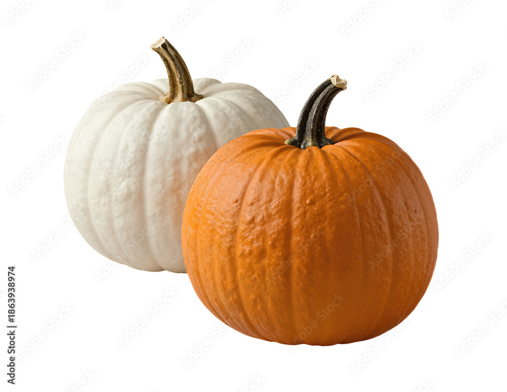 Obraz premium Orange And White Pumpkins Together