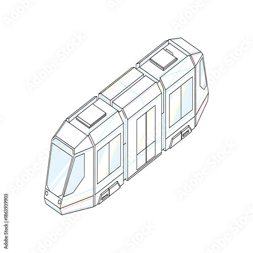 Modern train illustration on a white background showcasing sleek transportation technology