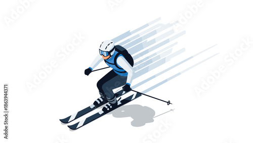 Dynamic isometric design of a skier in motion on a mountain slope