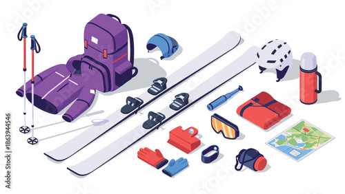 Essential isometric ski equipment for outdoor adventures