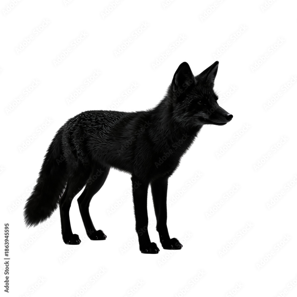 Obraz premium Standing fox facing to the side