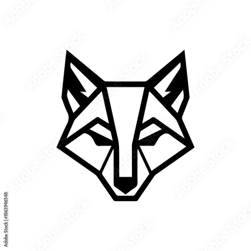 Geometric fox head logo