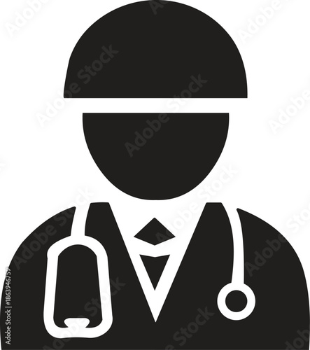 Professional doctor avatar silhouette for medical staff and physician profiles.