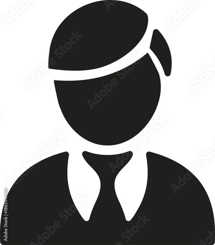 Corporate executive avatar silhouette for business leadership and management roles.