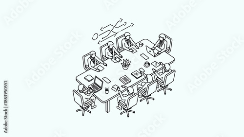 Business team discussing around conference table