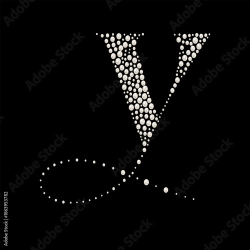 Capital Letters of English alphabet romantic with pearls