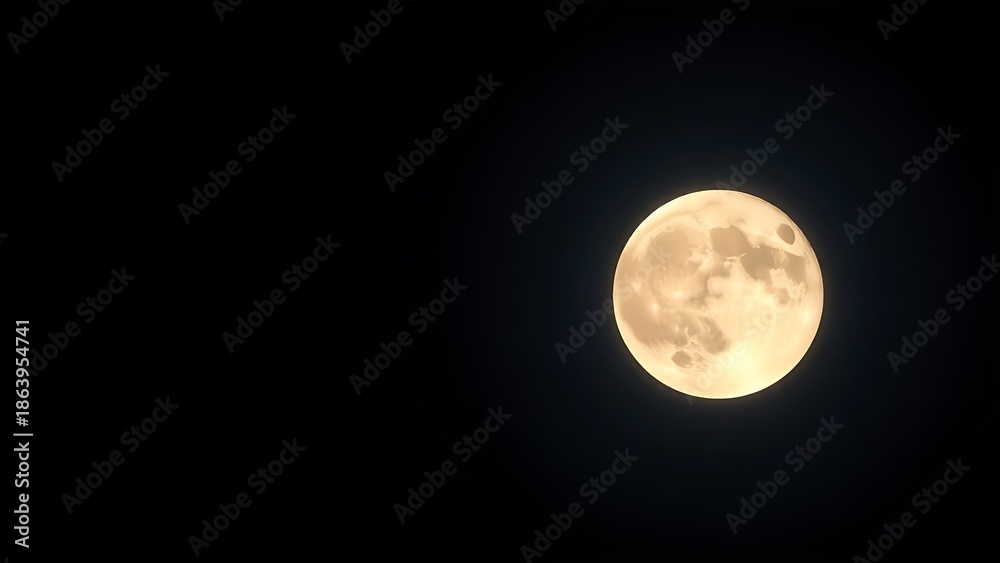 Fototapeta premium telephoto. Dramatic super moon in the night sky, capturing celestial beauty with an atmospheric glow. travel magazines, destination branding, designed for travel destination branding.