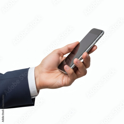 Wallpaper Mural Hand holding smartphone isolated on transparent background Torontodigital.ca