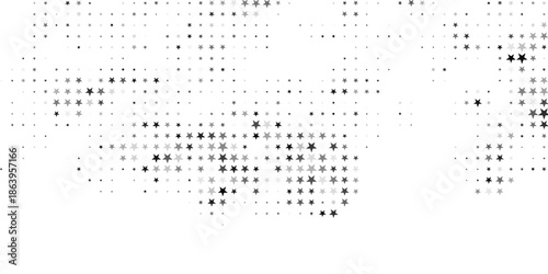 Silver falling confetti stars. Luxury festive background. Silver abstract texture on a white  background. Element of design. Vector illustration, EPS 10.