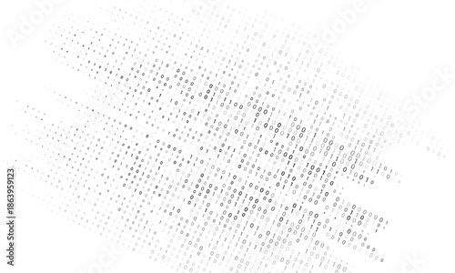 Binary Background. Abstract Black and White Texture. One and Zero Modern Backdrop. Vector illustration