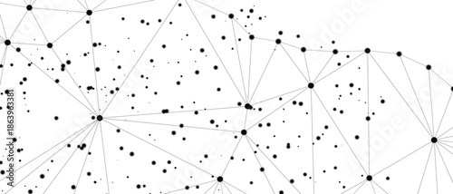 Abstract digital network background with geometric shapes and interconnected data points
