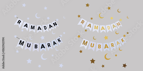 Ramadan Mubarak Decorative Banner Set.