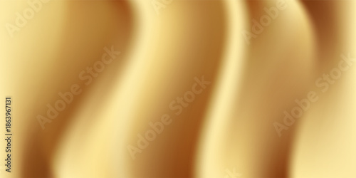 Close-up texture of natural gold silk. Light Golden fabric smooth texture surface background. Smooth elegant gold silk in Sepia toned. Texture, background, pattern, template. 3D vector