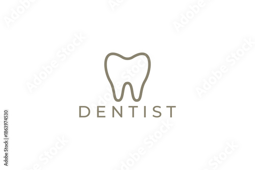 Dentist logo with simple tooth illustration