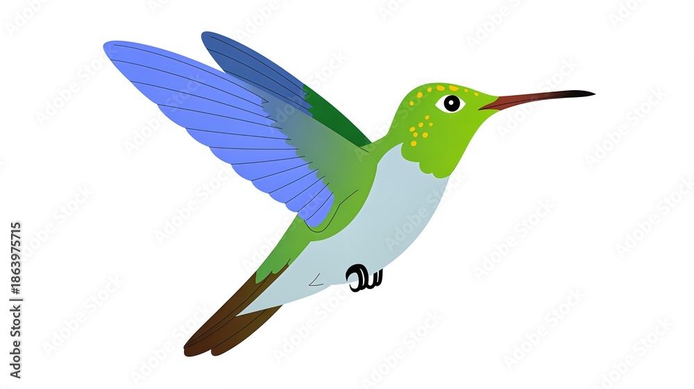 Obraz premium Vibrant hummingbird in mid flight with colorful wings spread