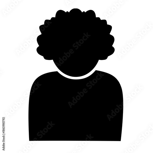 Black Silhouette Of A Man Head and Shoulder, A Placeholder Image On A White Background.