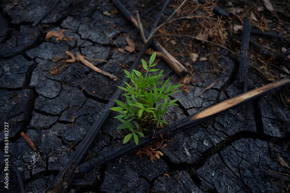 Fototapeta premium Shelter in the Burned Forest