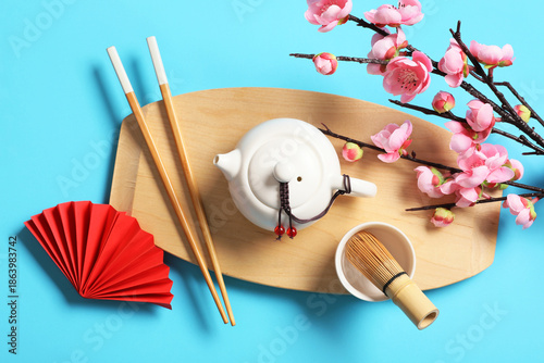 Chinese tea set with chopst...