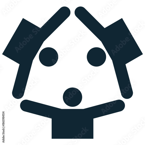 Community support icon vector for social care. Ideal for neighborhood help, unity, volunteering, and hands holding together for a cause.