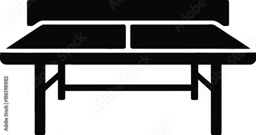 Table Tennis Table Vector Graphic Icon Silhouette Illustration for Sports and Recreation Designs