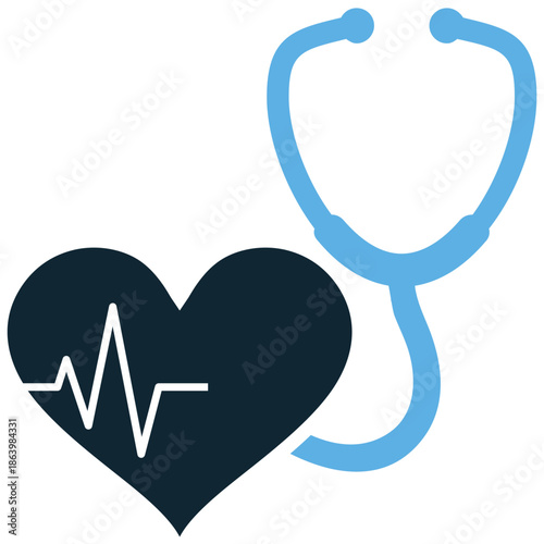 Medical checkup icon vector for doctor visits. Ideal for physical exams, health screenings, patient records, and clinical diagnosis symbols.