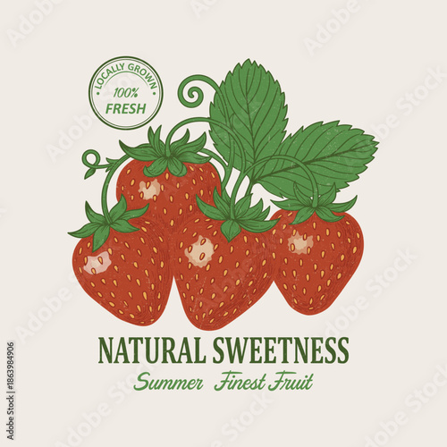 
Sweatshirt fruits print design, women's food fashion vibes trendy strawberry illustration artwork. girls graphics. Strawberry fruit illustration for summer vibes, t-shirts, print design.