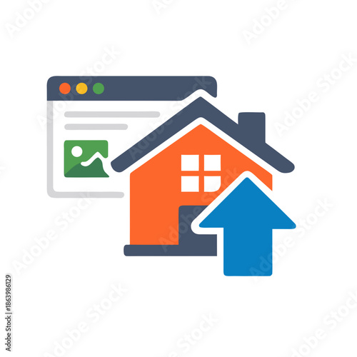 Real Estate Online Listing Growth Icon