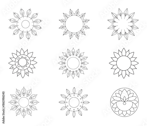 Wallpaper Mural Geometric sunflower designs Vector Torontodigital.ca