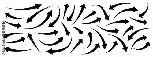 wave arrows icon set. Wind icon collection. Set of blue arrow showing wind air flow. Blue air flow arrows showing wind circulation and ventilation