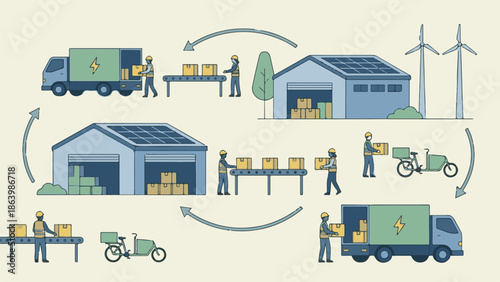 Sustainable logistics and green supply chain with renewable energy