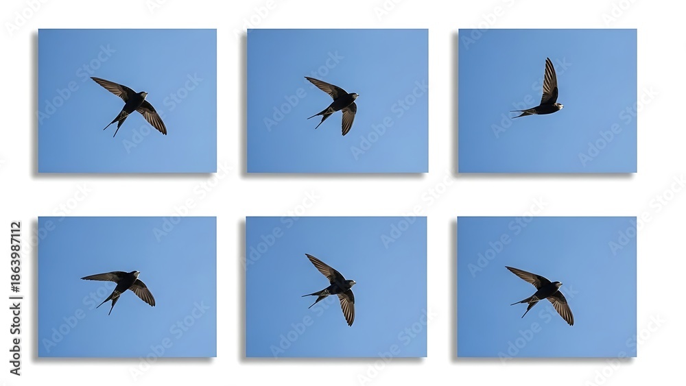 Fototapeta premium Swifts flying in formation