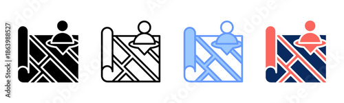 Persona Mapping icon set multiple style collection