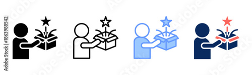 Value Expectation icon set multiple style collection