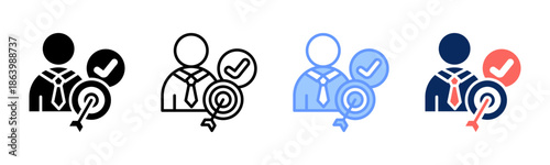 Decision Profile icon set multiple style collection