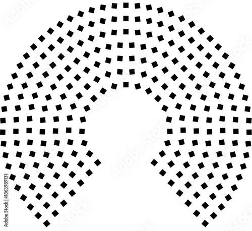 Hemicycle 250 seats - chamber 280 - degree donut chart 7 rows centered