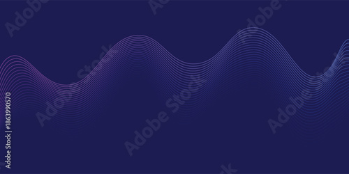 Modern abstract blue background. Modern purple blue gradient flowing wave lines. Futuristic technology concept. Suit for poster, banner, brochure, cover, website, flyer. Vector illustration