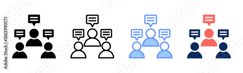 Generation Segment icon set multiple style collection