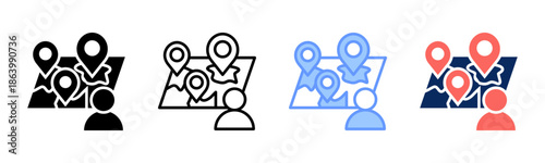 Local Density icon set multiple style collection