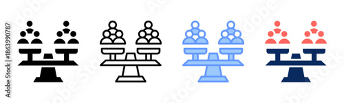 Population Scale icon set multiple style collection