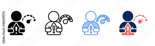 Risk Tolerance icon set multiple style collection